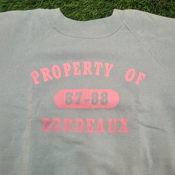 VTG 80s Property of Bordeaux France Sweatshirt Womens 2XL Oversized Pastel - Picture 2 of 5